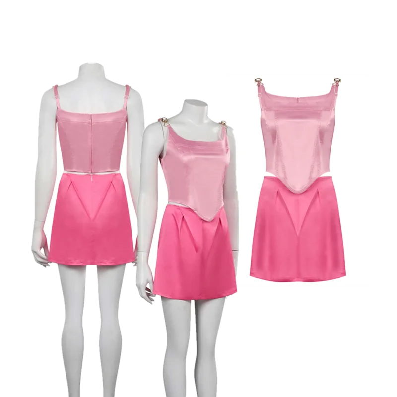 

Margot Barbier Cosplay Costume Women Girls Pink Tops Skirt Fantasia Outfits Halloween Carnival Party Suit