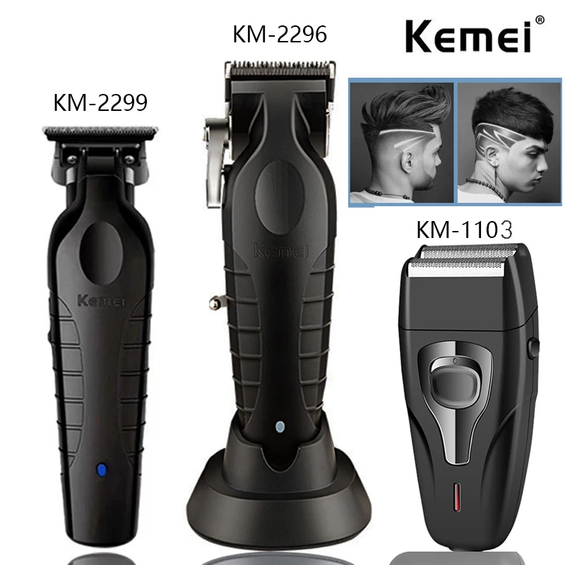 

Kemei Hair Clipper KM-2296 KM-2299 KM-1103 Barber Electric Hair Clipper Set Men's Beard Trimmer Hair Cutting Machine Trimmer