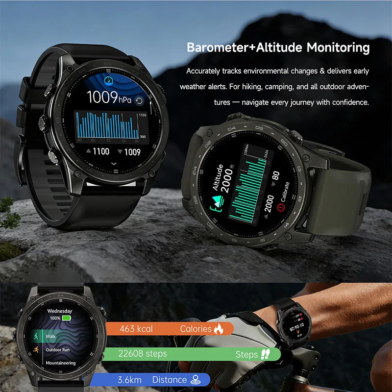 Nuovo Smartwatch Sportivo 2026 con Modalità Sport, Chiamate Wireless, Bussola, Altimetro, Torcia LED, Schermo AMOLED da 1,43 Pollici - Image 5