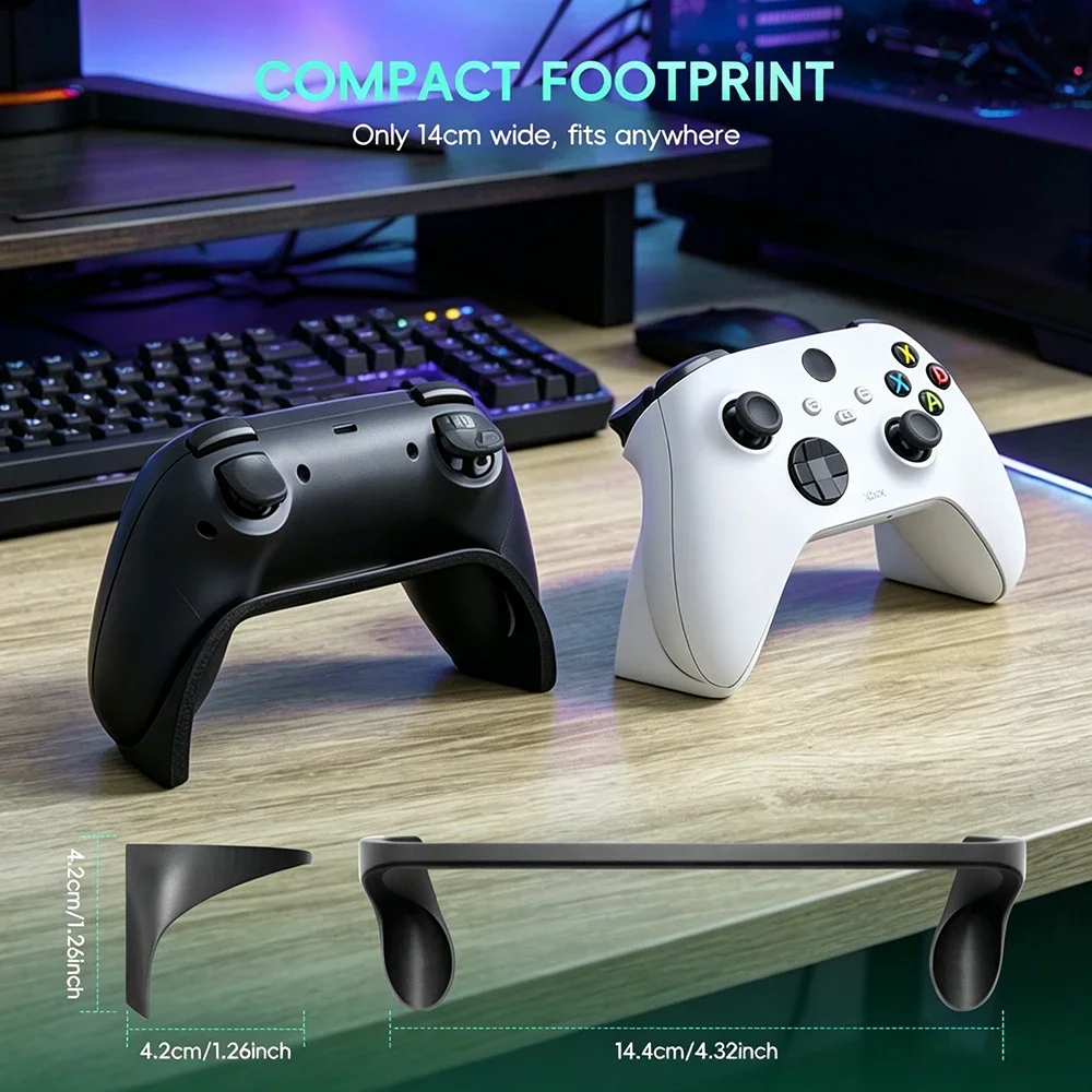 데이터 프로그 유니버설 컨트롤러 홀더 (PS5, Xbox One, PS4 호환), 미니멀리스트 게임패드 스탠드 (책상용), 데스크탑 컨트롤러 디스플레이 독