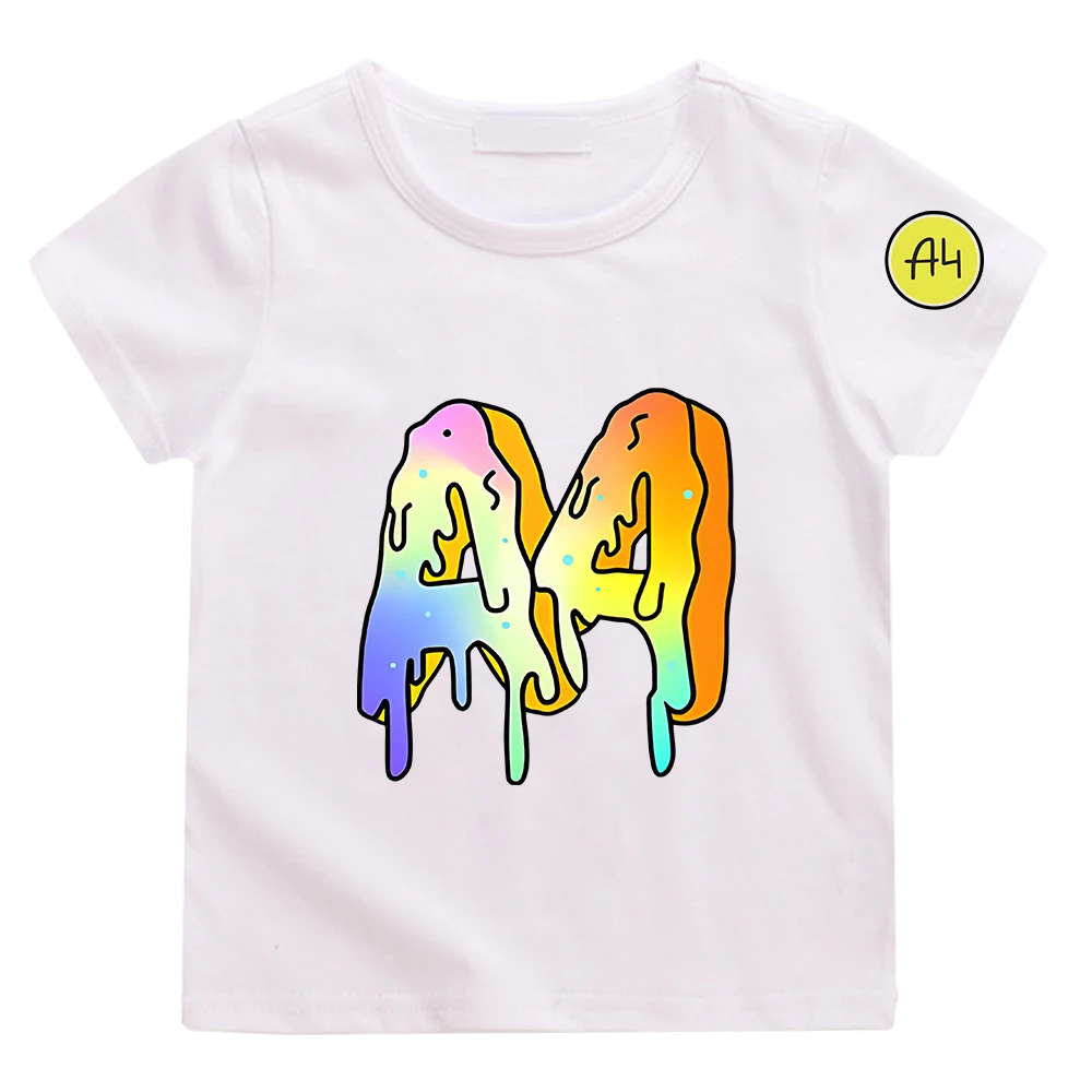 Children T Shirt А4 Donuts T Shirt Kids T-shirt Merch A4 Lamba Shirt Boy Girl Short Sleeves T-Shirts 100%Cotton Summer Children Baby Clothing Top