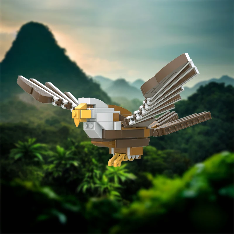 MOC 대머리 독수리 새 모델 빌딩 블록 세트, 비행 동물 벽돌 빌딩 키트, 창의적인 퍼즐 장난감, 어린이 생일 선물