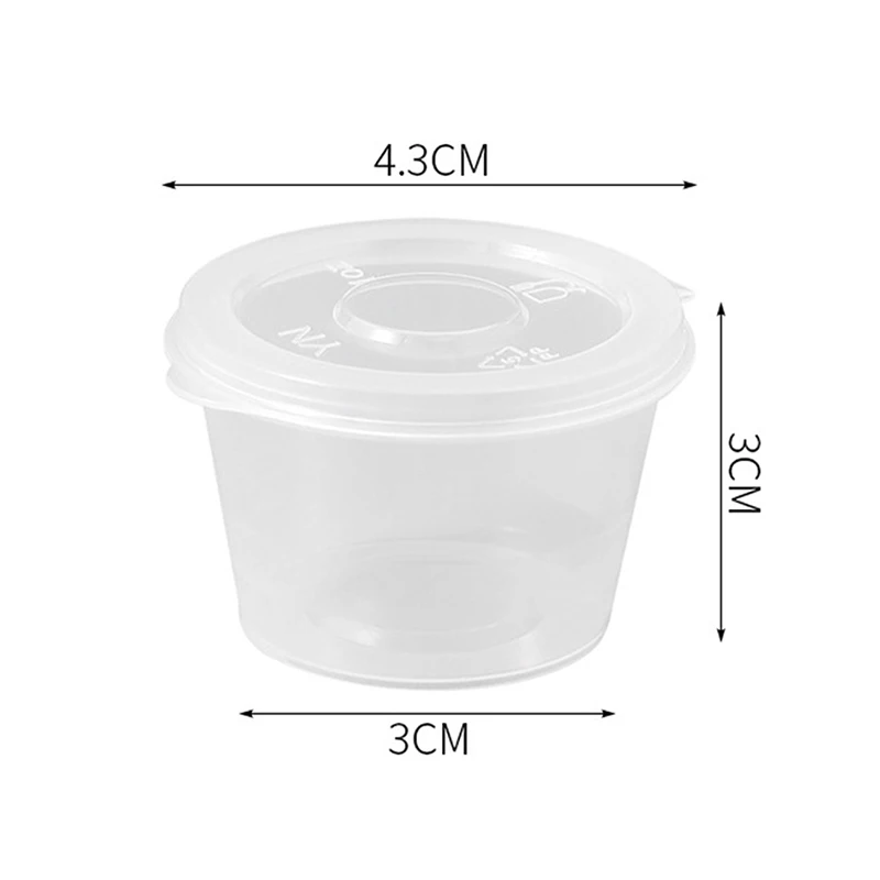 50Pcs 25ml Plastic Takeaway Sauce Cup Containers Food Box With Hinged Lids Pigment Paint Box Palette Disposable Box 6
