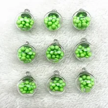  New 10pcs 21x16mm Magic Ball Transparent Glass Beads Transparent Pendant Pentagram for Christmas Decoration 