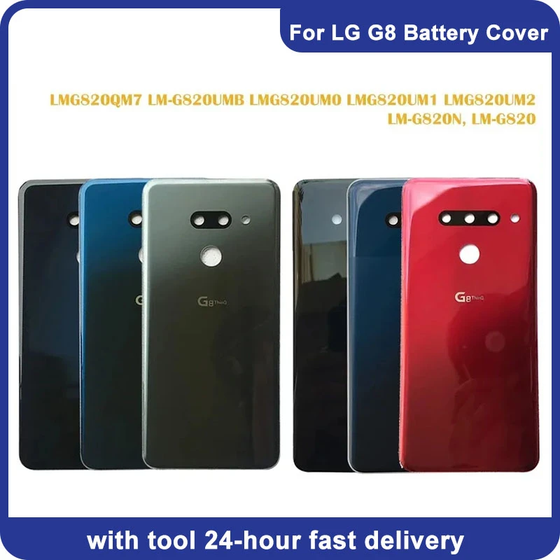 Заднее стекло для LG G8 ThinQ G820N G820QM G820V G820UM задняя крышка батарейного отсека задний корпус с клейким покрытием с логотипом