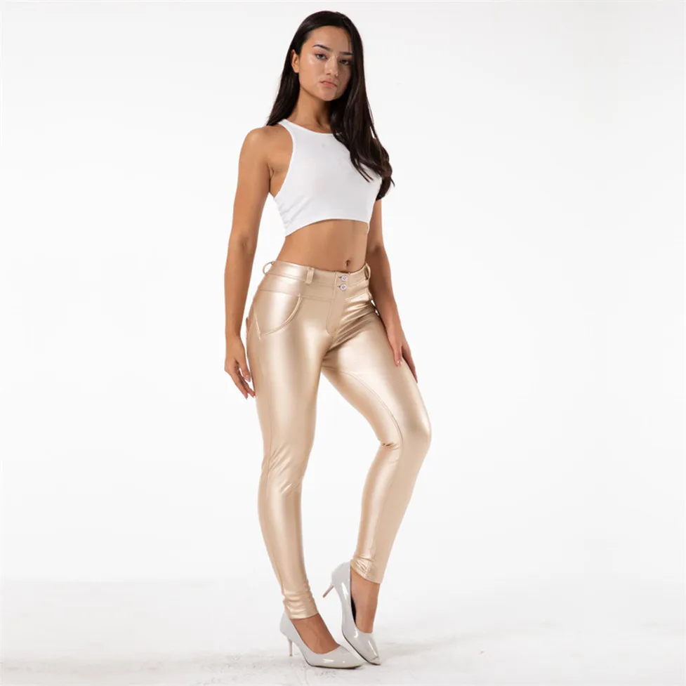 Shascullfites Pants Gold Leather Pants 