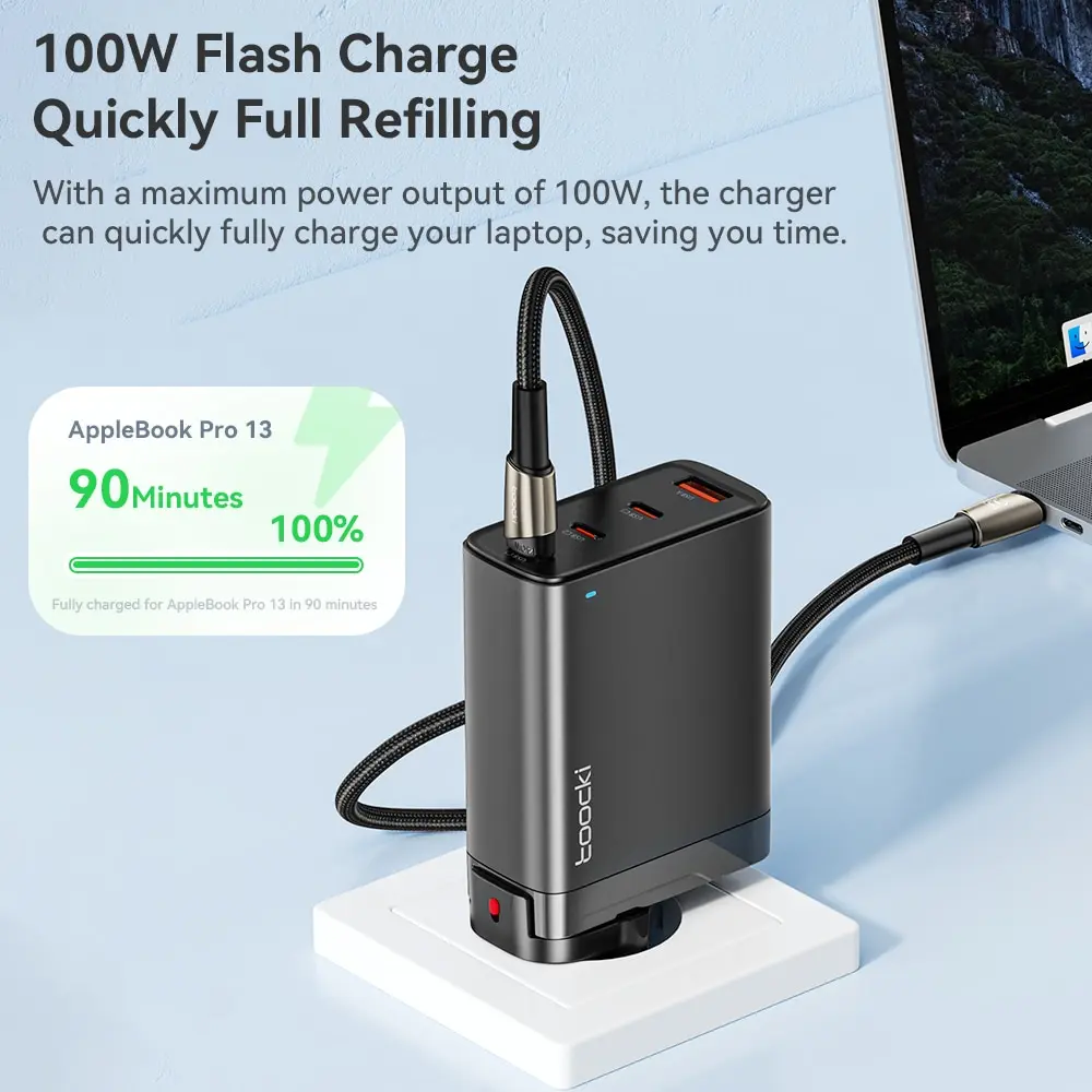 Phone charger usb c charger charger adapter mobile phone charger phone charger adapter usb phone adapter usb charger Toocki USB C 100W GaN Charger PD Quick Charger 65W Fast Charging For iPhone 15 14 13 12 11 Pro Max QC3.0 Type C Adapter