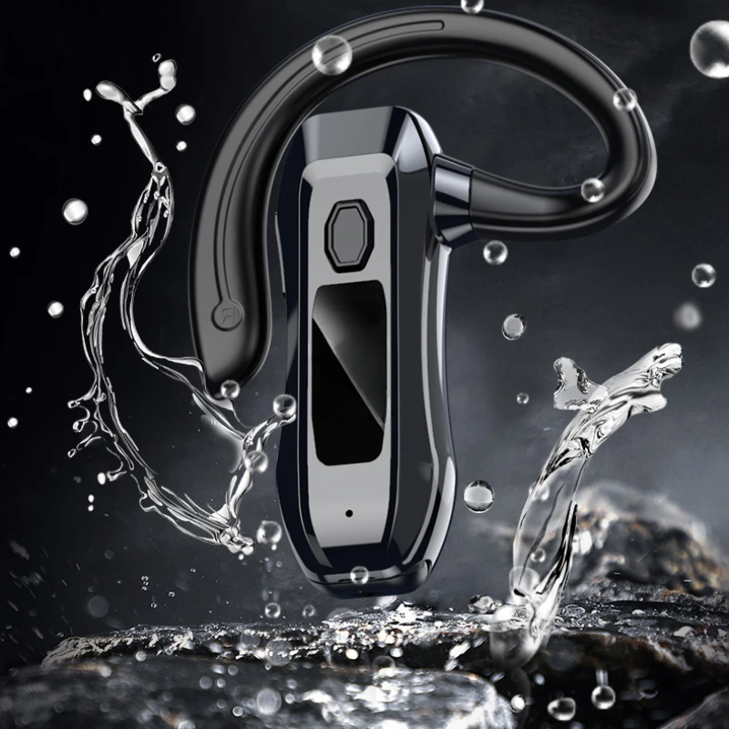 Single Ear Wireless Headset Driving HeadPhones Business Noise Cancelling Headset Sports Earhook Earphones Long Battery Life 5