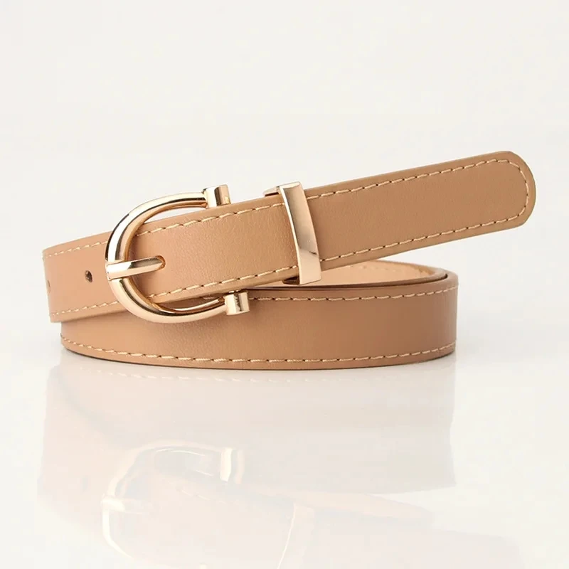 2024 Women Belts New PU Leather Simple Metal Buckle Belt Girls Dress Jean Pants Waistband Belts for Lady Luxury Designer Brand