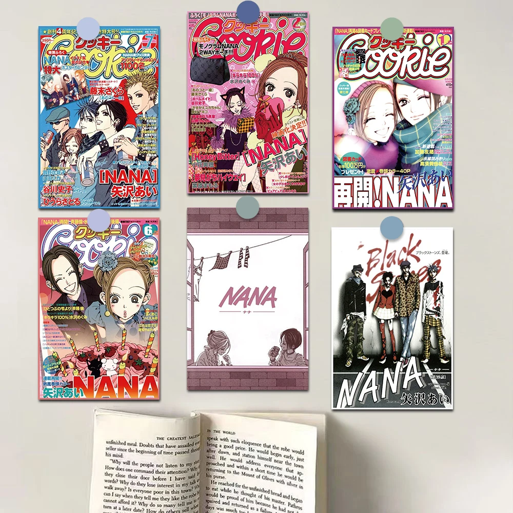 Wall sticker wall stickers 10 PCS hot anime Nana poster sticker Harajuku nostalgia gift for living kids room card coffee laptop luggage skateboard