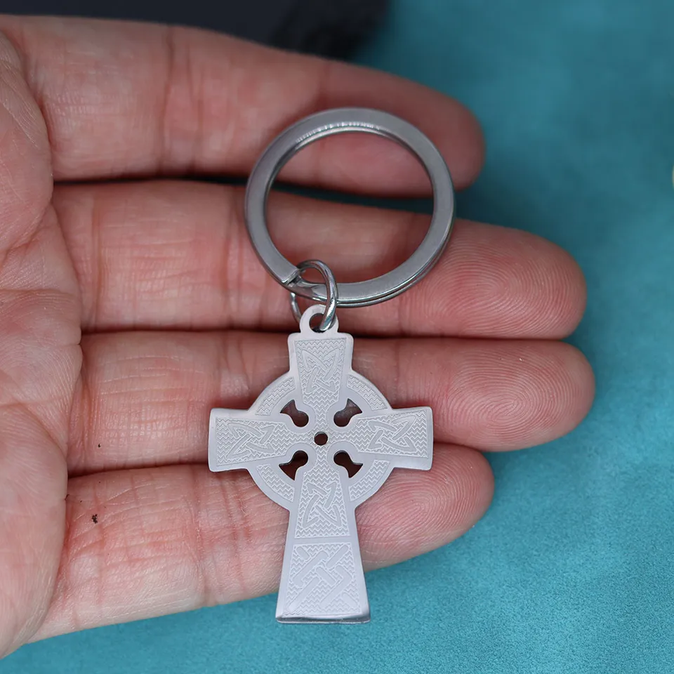 Portachiavi Con Croce Cristiana E Angelo, Portachiavi Religioso - Foto 3