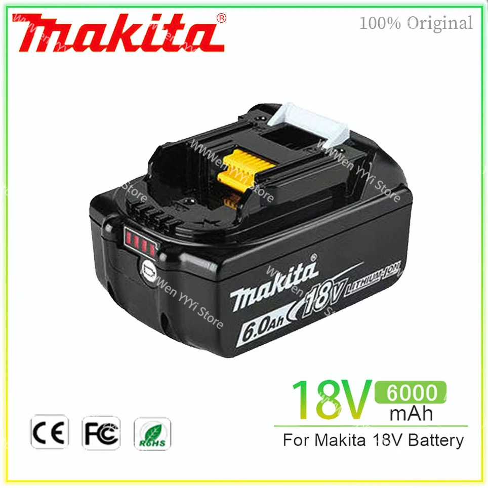 

18V 6.0Ah Makita Original With LED lithium ion replacement LXT BL1860B BL1860 BL1850 Makita rechargeable power tool battery 6AH
