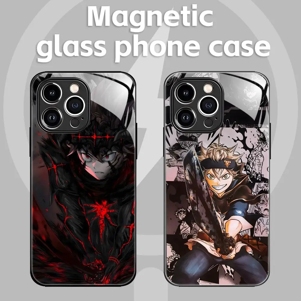 Black Clover Glass Magnetic Phone Case - Anime Design