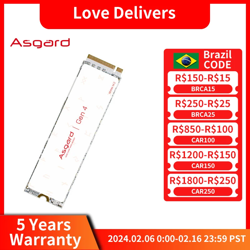Asgard An4 Nuova Serie Ssd Gen4X4 M.2 2280 Pcle 4.0 Nvme 1Tb 2Tb Disco Rigido Interno Ssd