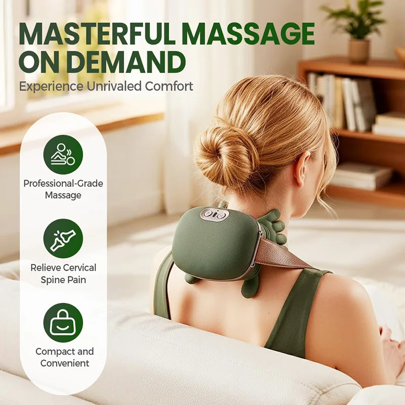 Bionic Finger Neck Shoulder Massager Wireless Neck Cervical Trapezius 4D Kneading Body Back Hand Massage Shawl Brushless Motor