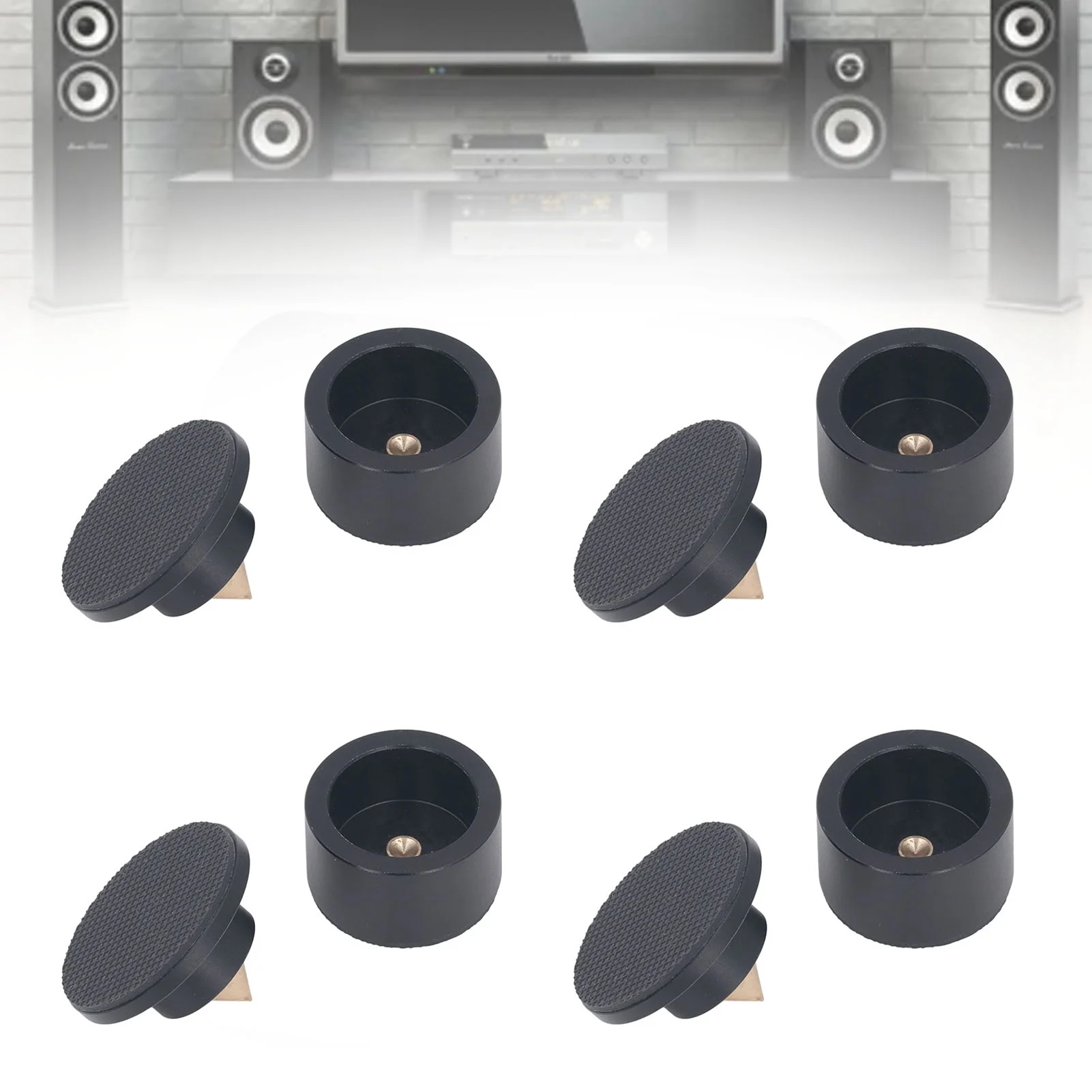 4 Sets Speaker Isolation Stand Feet Pads Speaker Isolation Spikes Pad Integrated Design Shockproof for Turntable Amp CD Recorder