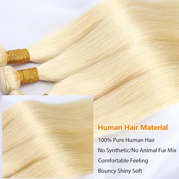 30 32 Inch Straight 3 4 Bundles 613 Honey Blonde Colored Weave 100% Human Hair Golden Remy Bone Extensions 10A Virgin Brazilian