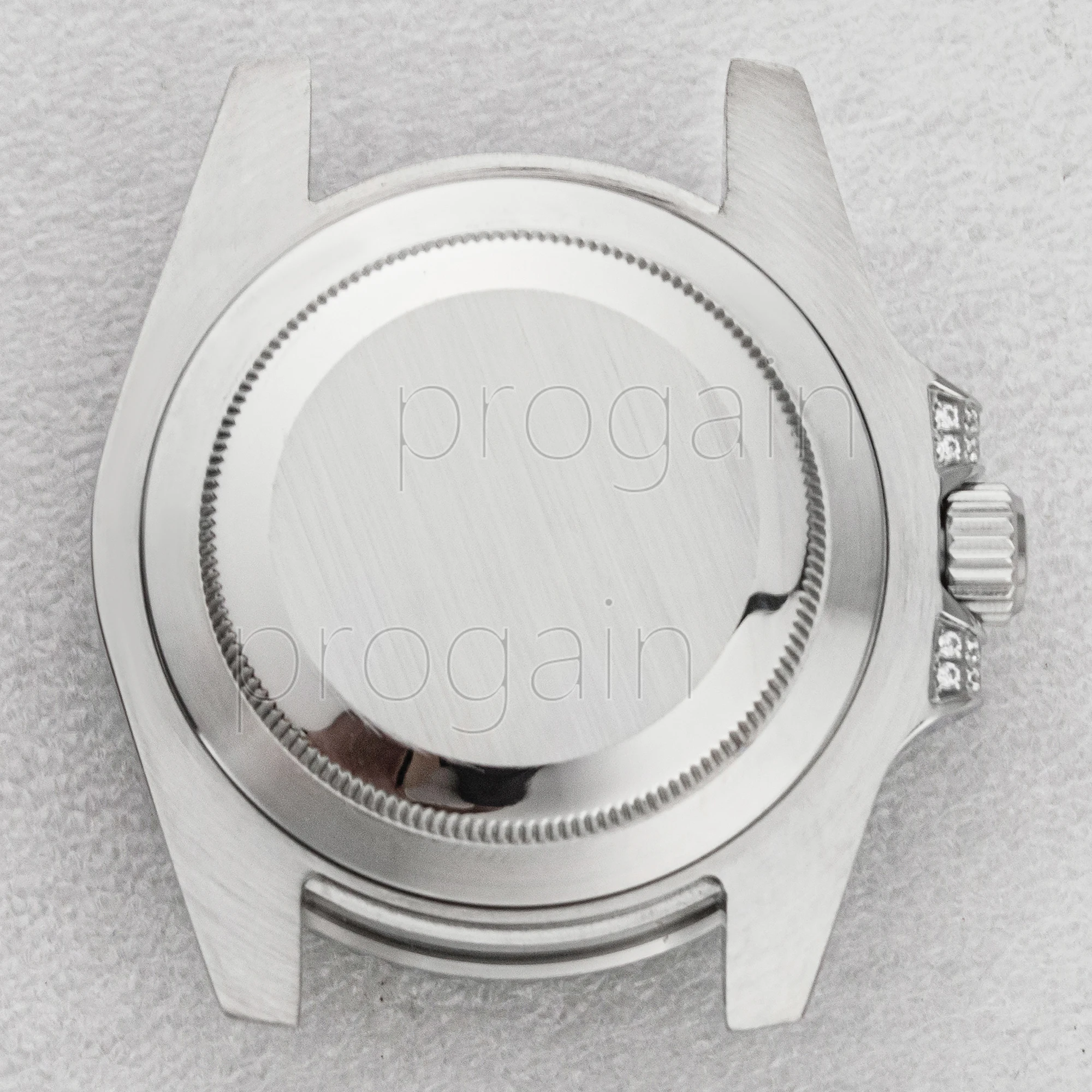 Luxury 40MM Full Diamond Stainless Steel Watch Case with Sapphire Crystal Glass
