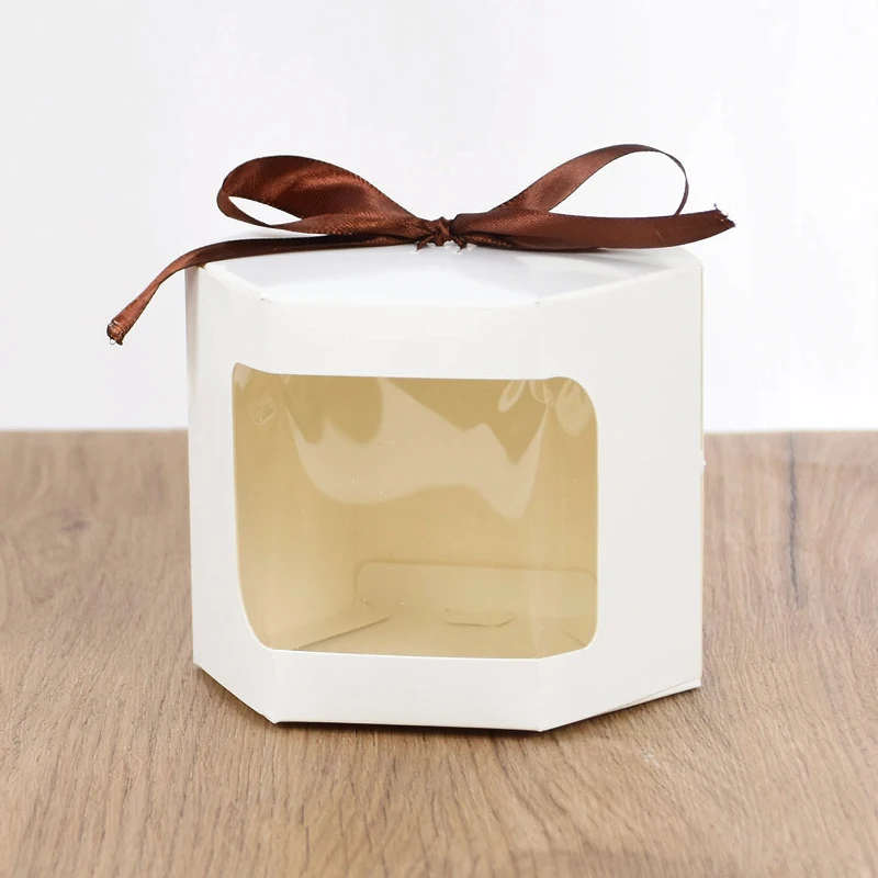 5/10pcs Kraft papier Süßigkeiten Geschenk box mit Fensters eilen Kuchen Schokolade Verpackungs boxen Hochzeit begünstigt Geburtstags feier Dekor Lieferungen – Detail 7