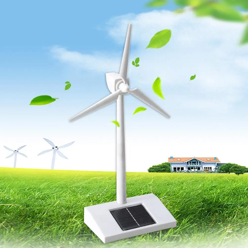 Solar Powered Windmill Toy 3D Windmill Model Education Fun Science Toys ABS  Plastics Wind Turbine for Kids Boy Puzzle Toys