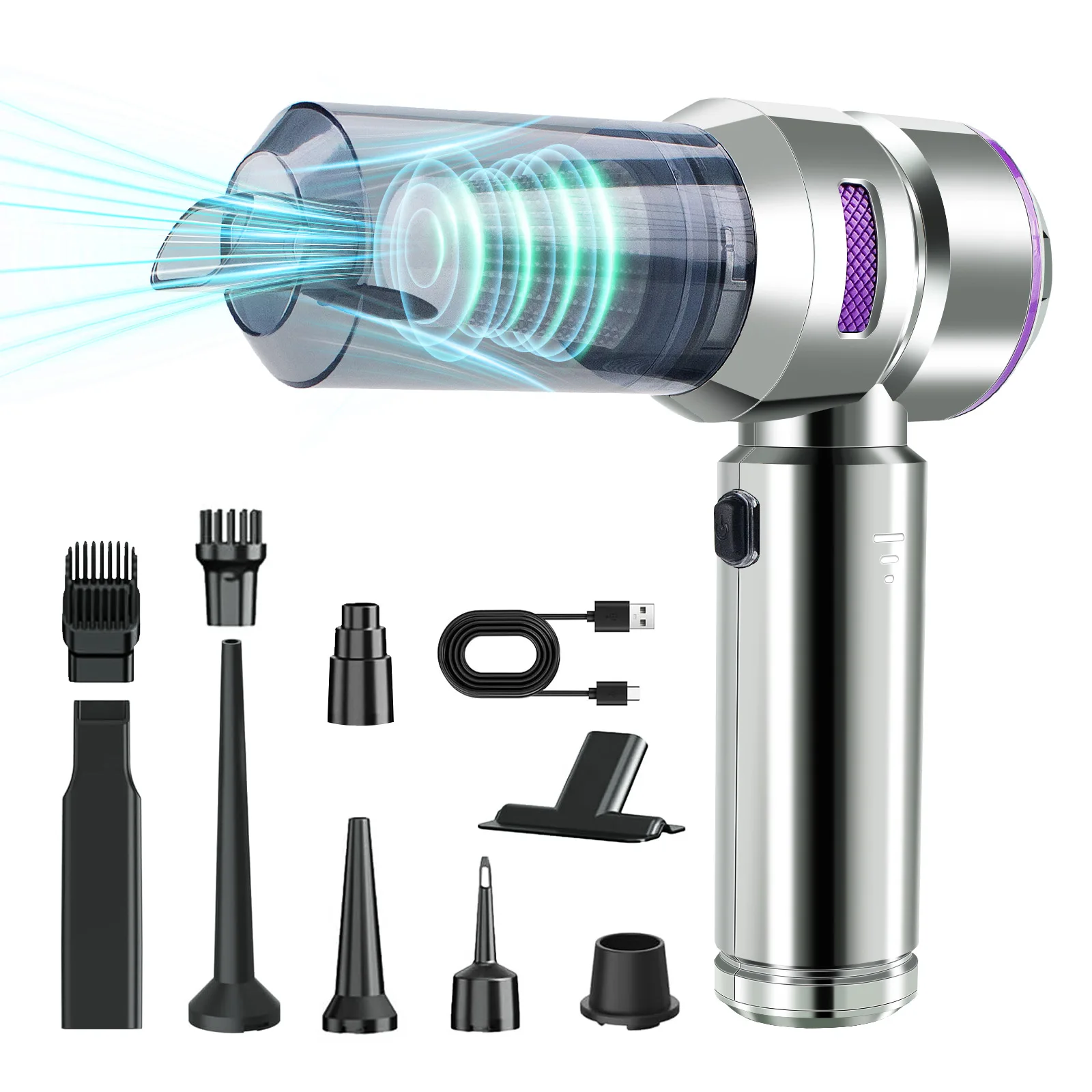 Wireless Car Vacuum Cleaner 21000PA High Power Car Tools Handheld Cleaning Machine Home and Office