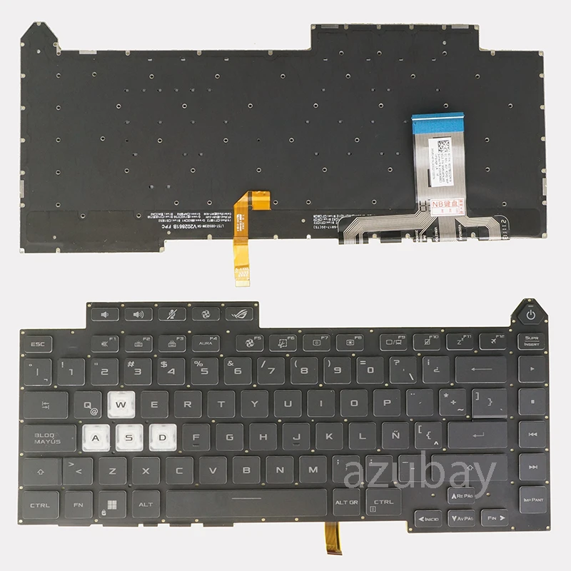 Qwerty-rgb Teclado Retroiluminado para Asus Rog Strix G513rc G513qe G513ie G513qc G513ic G513ih Zonas V202826be3 Russo Latim Espanhol - Imagem 2
