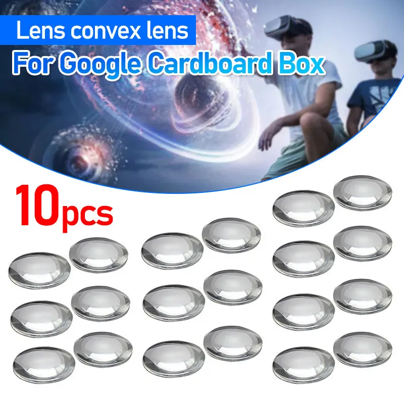 10Pcs/lot 25mm x 45mm BiConvex Lens for Google Cardboard DIY 3D Virtual Reality VR Glasses Ultra Clear Convex Len High Quality