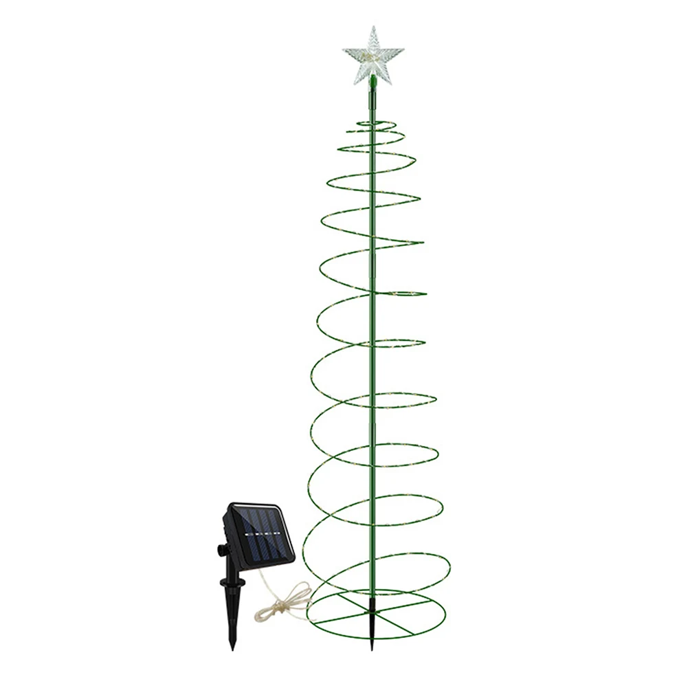 Solar Powered Xmas Tree Grass Stake Lights with Star Christmas Tree Lawn Stake Lamp Waterproof for Pathway Lawn Patio - 4