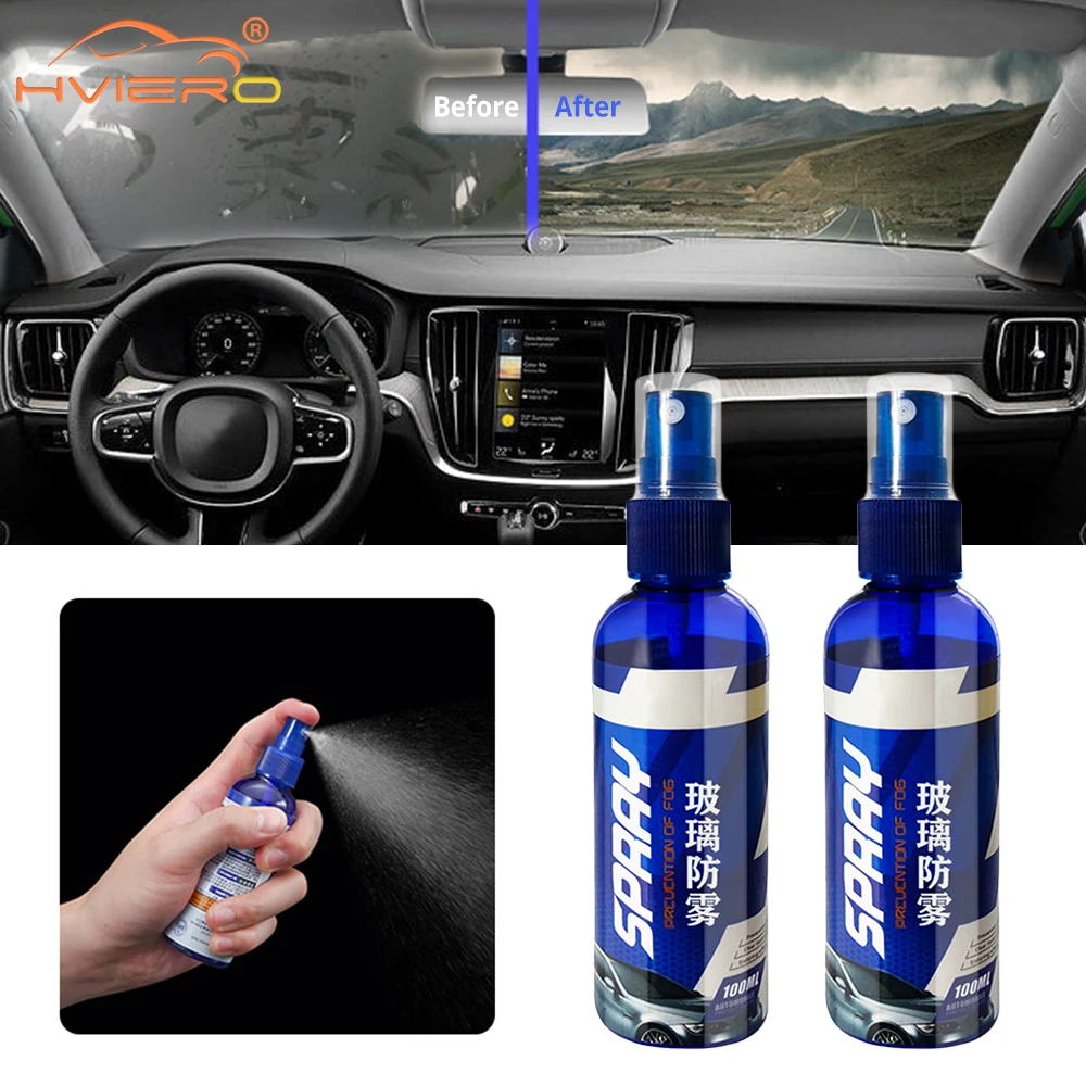 

2Pcs Car Window Sight Coating Spray Glass Cleaner Waterproof Rainproof Anti Fog Agent Water Repellent Auto Accessori Windshield