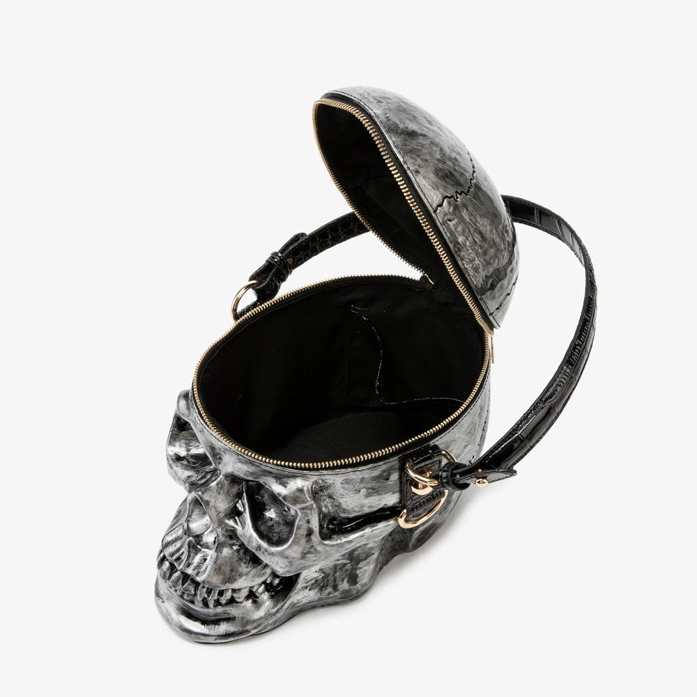 Velvet Party Bag Black Skull