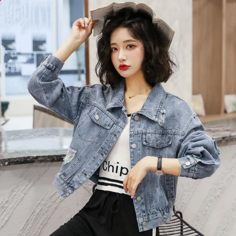 Women's spring winter denim jacket Clearance