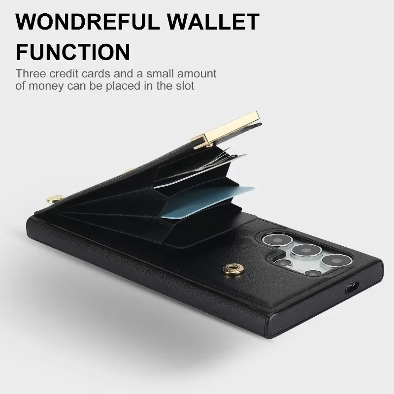 Elegant Leather Phone Case with Card Slot and Wallet Cover