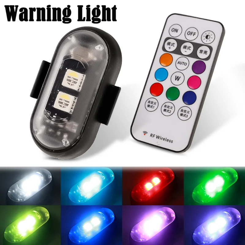 

Motorcycle Bicycle LED Warning Lights 7 Colors Indicator Safety Lights Universal Controller Strobe Lights Safety Accessories