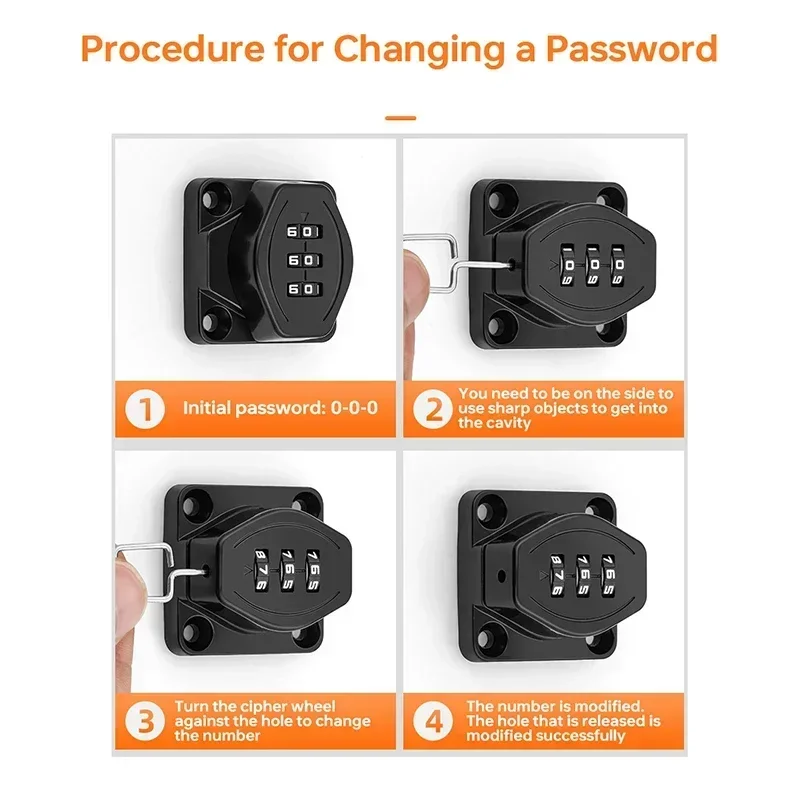 Combination Padlock 3 Digit Household Security Cabinet Keyless Drawer Zinc Alloy