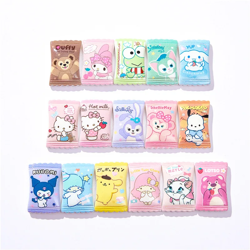 Kawaii Cartoon Anime Sanrios Candy Shape Resin Diy Arts Decor Earring Crafts Phone Shell Patch Hair Accessories Jewelry Kids Toy Fantasy Figurines Aliexpress