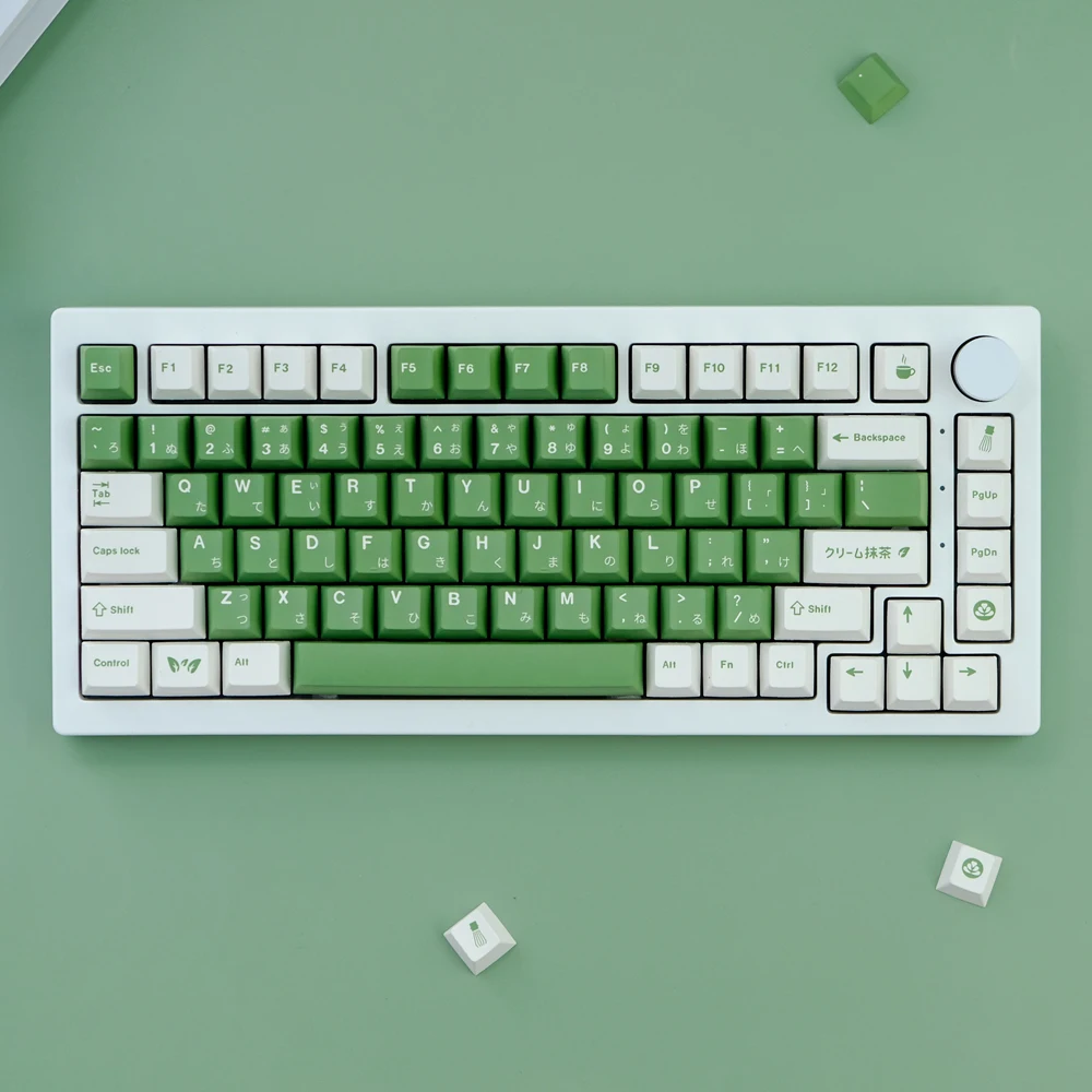 Teclas Gmk Matcha Bolo Keycaps Verde Cereja Perfil Pbt Dye Sublimação Keycap para Interruptor mx Teclado Mecânico Gk61 68 75 87 129