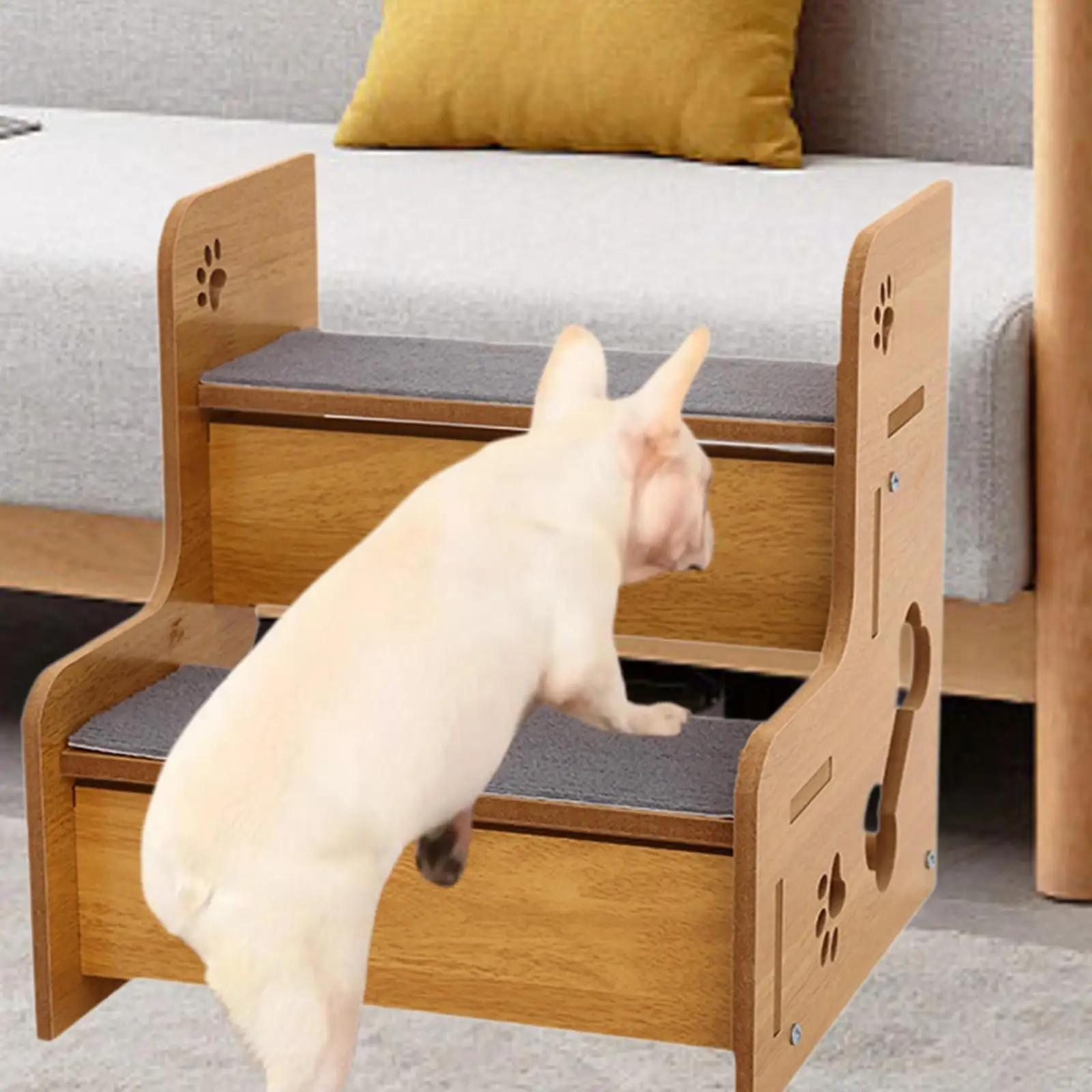 Wooden Pet Stairs Portable Sturdy Dog Ramps for Couches Window High Beds