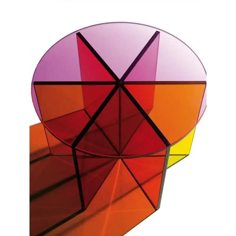 Modern Transparent Gold Red Pink Blue Square Serving Acrylic Coffee Table Perspex With Stand Foldable