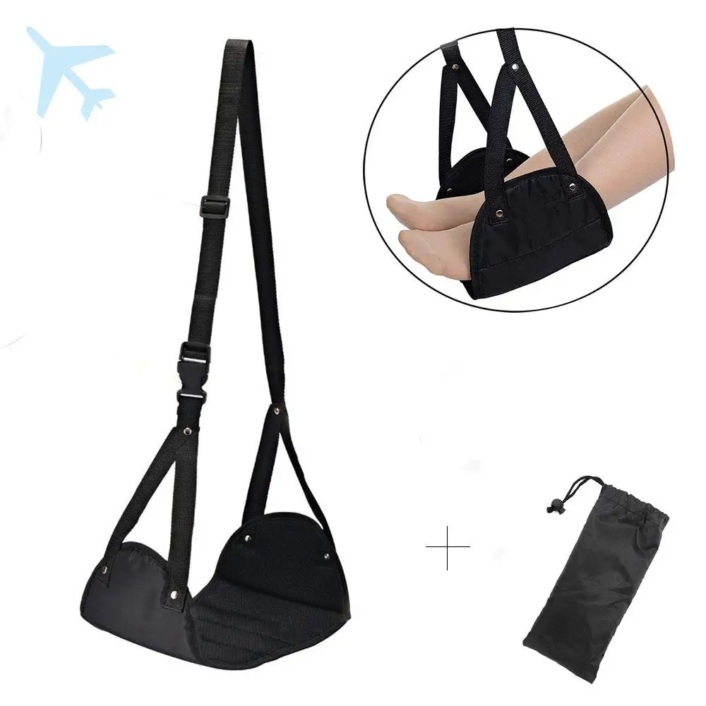 Comfort Airplane Footrest Hammock Under Desk, Premium Memory Foam Foot Resting for Feet and Heel Travel Office 6