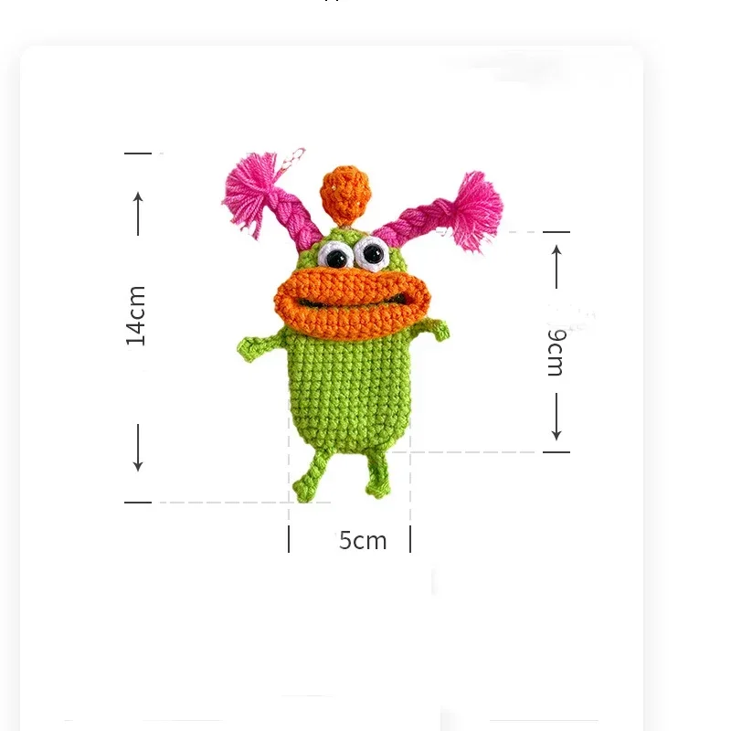 Funny Crochet Keychain Knitting Key Holder Sausage Mouth Woven