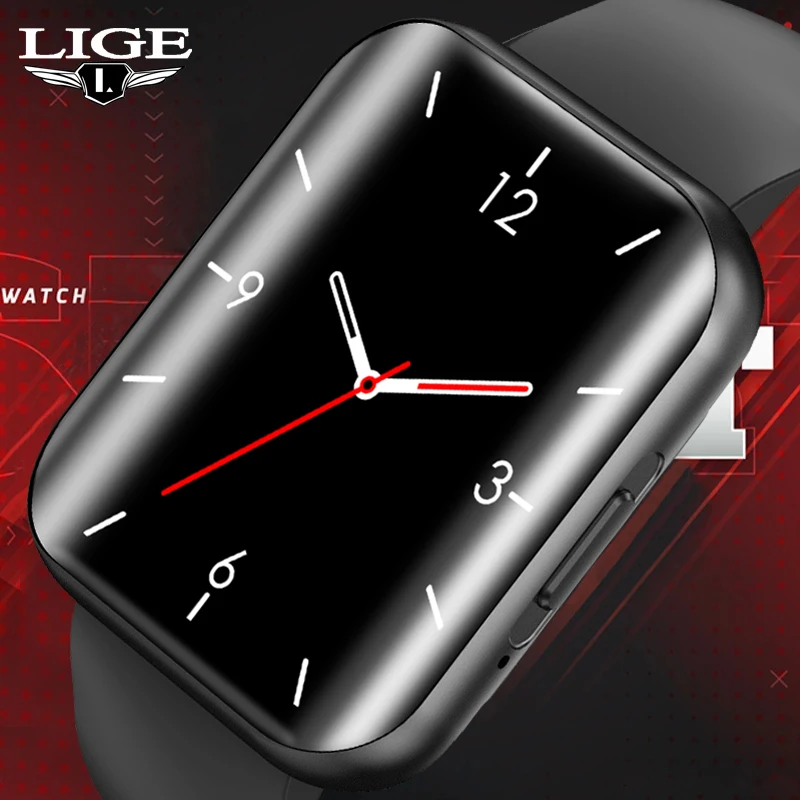 

LIGE 3D Screen Smart Watches For Men Bluetooth Call Smartwatch Heart Rate Monitoring Waterproof Digital Watch Relogio Masculino