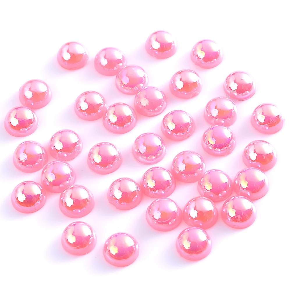 iYOE 1.5-10mm Half Round Shiny Acrylic Beads Imitation Pearl ABS Beads For Making Phone Case Nail Art Decor DIY Scrapbooking 
