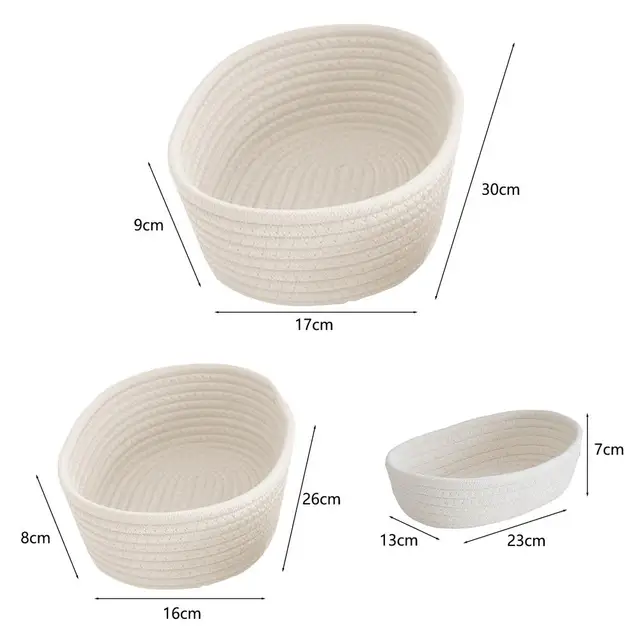 3Pcs Ovális Tészta Banneton Brotform Dogn Rattan Kenyérbiztos Kosarak Fonott Fermentáció Savanyú Kosár 3 Méretek - Image 2