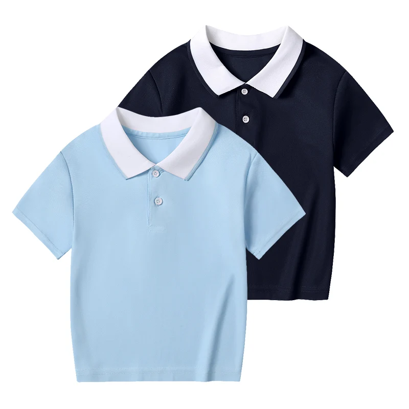 1/2/4 Pcs Children's Summer Solid Color Fashion POLO Shirt Boy Casual Joker Comfortable Short-sleeved Girl Sweet And Lovely Top