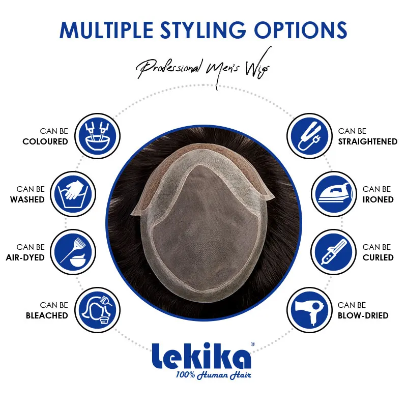 Human hair toupee Virgin Hair Toupee For Men HD Swiss Lace With Thin Skin PU Mono Top Male Hair Durable Prosthesis 6