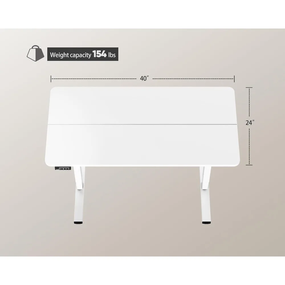 Electric Standing Desk Adjustable Height, Stand up Home Office Desk, 40x24 Inche, Computer Desks 3