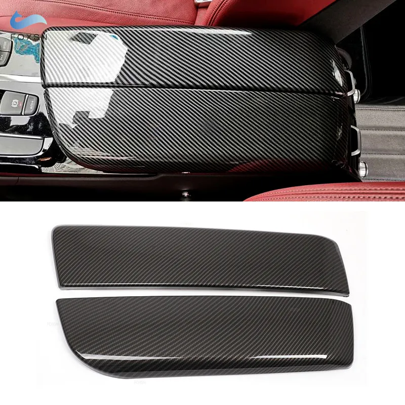 

For BMW 5 Series G30 G38 2018 2019 Interior Auto Car Styling Stowing Tidying Armrest Box Carbon Fiber Texture Protect Covers