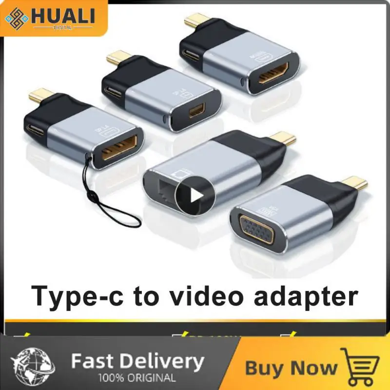 

Support 3d Visual Effect Type-c Converter Multi-function Video Plug Converter 4k60hz Type-c To Rj 45 Mini Dp Vga Adapter