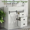 Farmhouse Bathroom Vanity with Sink Combo, 31" Bathroom Sink Cabinet with Drawers & Sliding Barn Door, Bathroom Vanity Cabinet 5