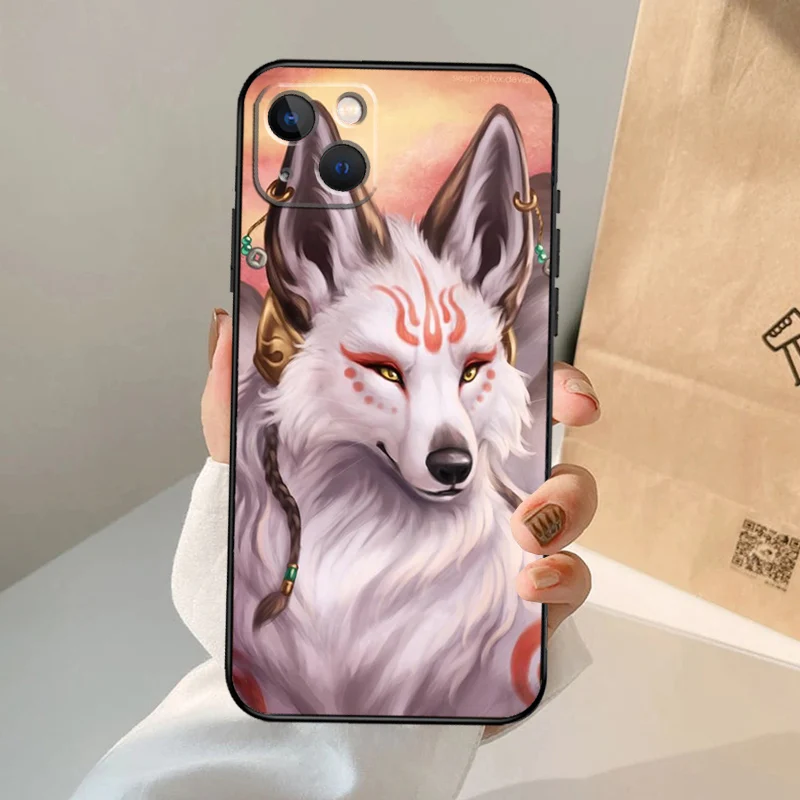 Kitsune Fox Japanese Art Case For iPhone 16 15 14 13 12 11 Pro Max